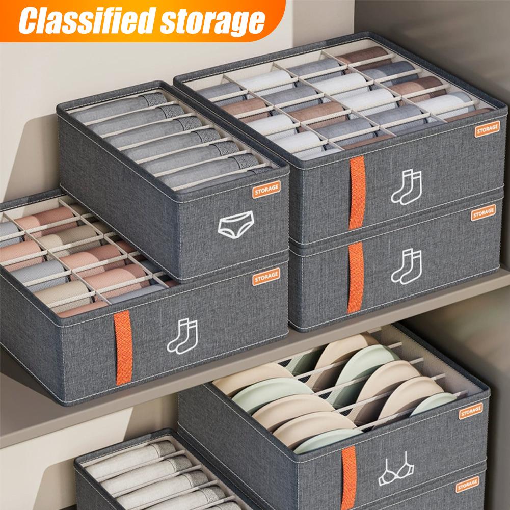 Sock Organizer Tray - 20칸 양말 정리함 접이식 패브릭 수납함