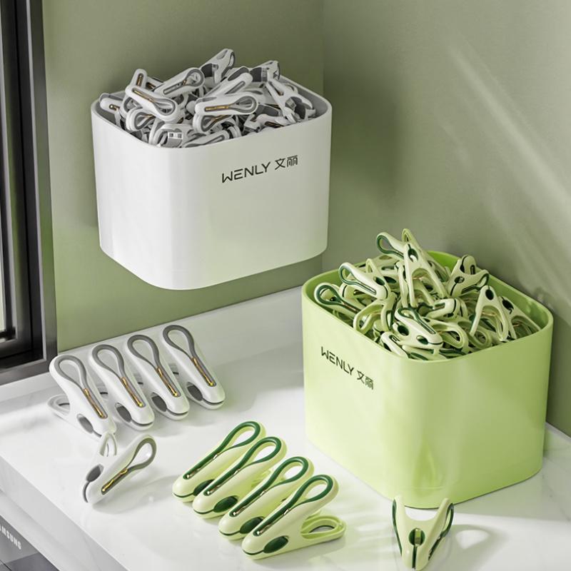 Sock Organizer Tray - 24/36개 플라스틱 빨래집게, 수납 바구니 포함,