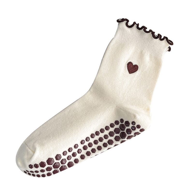 여성용 요가 양말, 면 소재, 하트 자수, 물결 모양  - Grip Sock Yoga 리뷰 및 가격