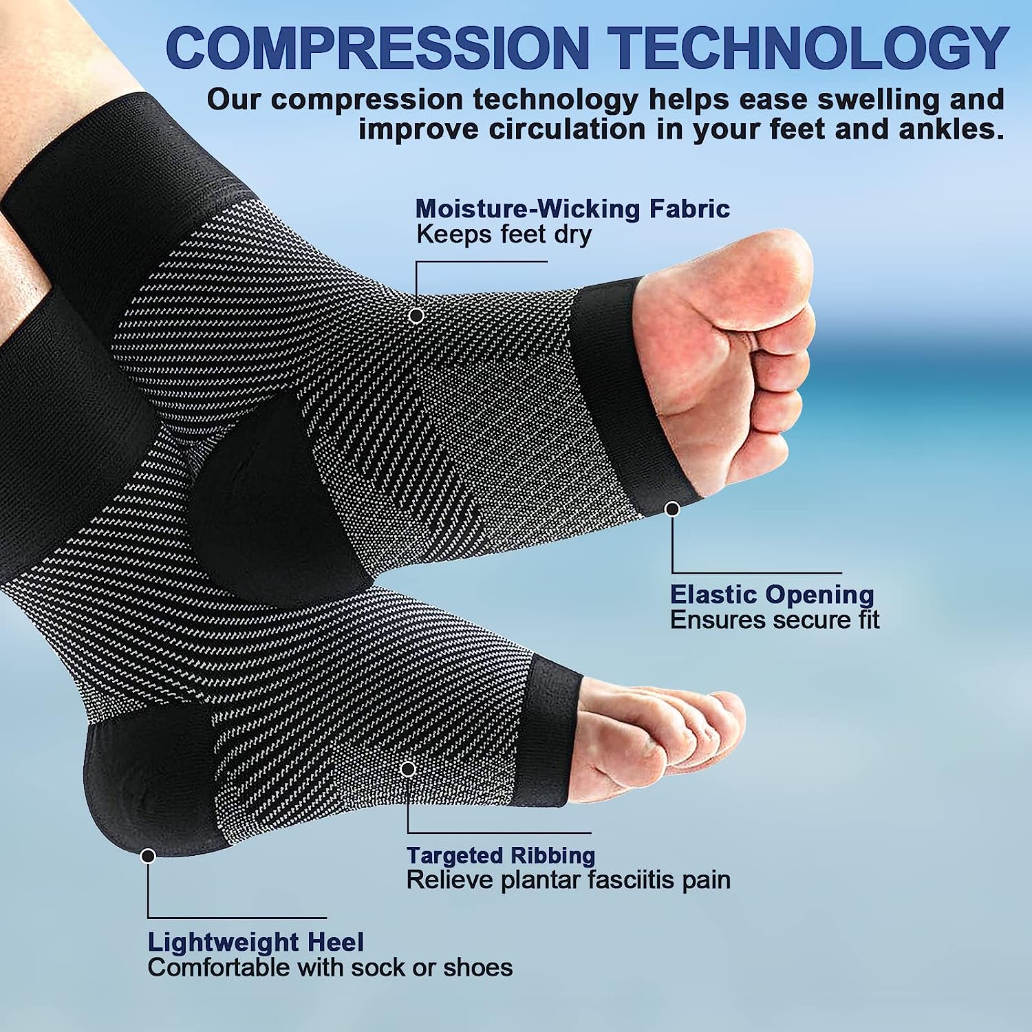 1 쌍 발바닥 근막염 압축 양말, 아치 지원 발 통증  - Ankle Brace Sock 리뷰 및 가격