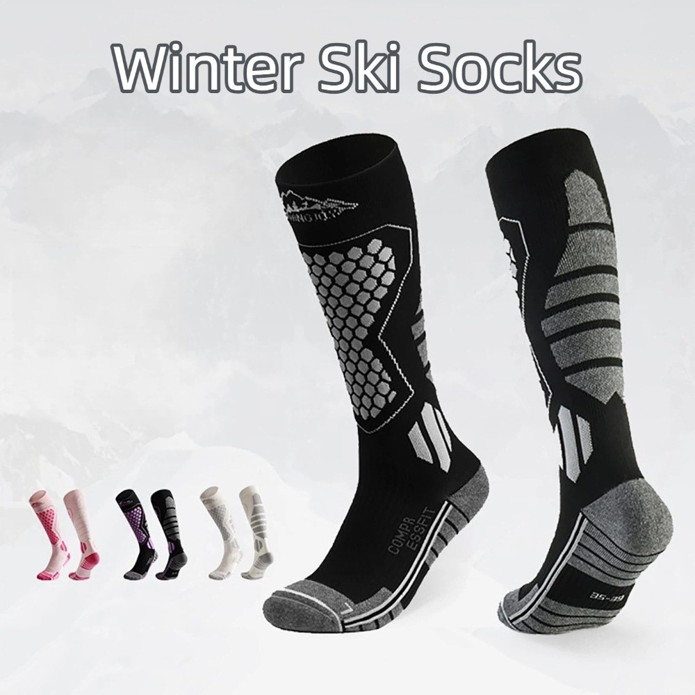 새로운 두꺼운 스키 양말 미끄럼 방지 열 무릎 높이 양 - Thermal Sock Winter 리뷰 및 가격