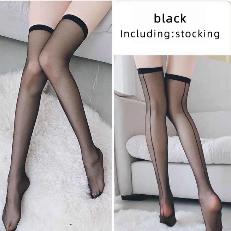 뒷면 수직 라인 허벅지까지 오는 여성용 슬림 오버니삭스 - Thigh High Sock Stay Up 리뷰 및 가격