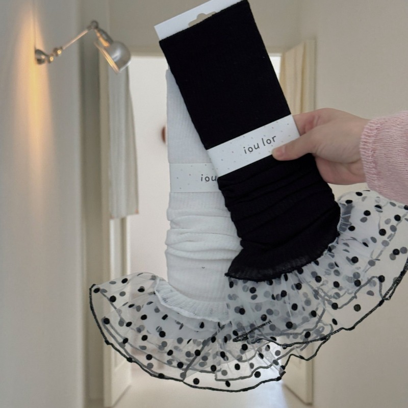 심플 스타일 여성용 레그워머, 얇은 컬러 블록 물방울  - Boot Sock Slouchy 리뷰 및 가격