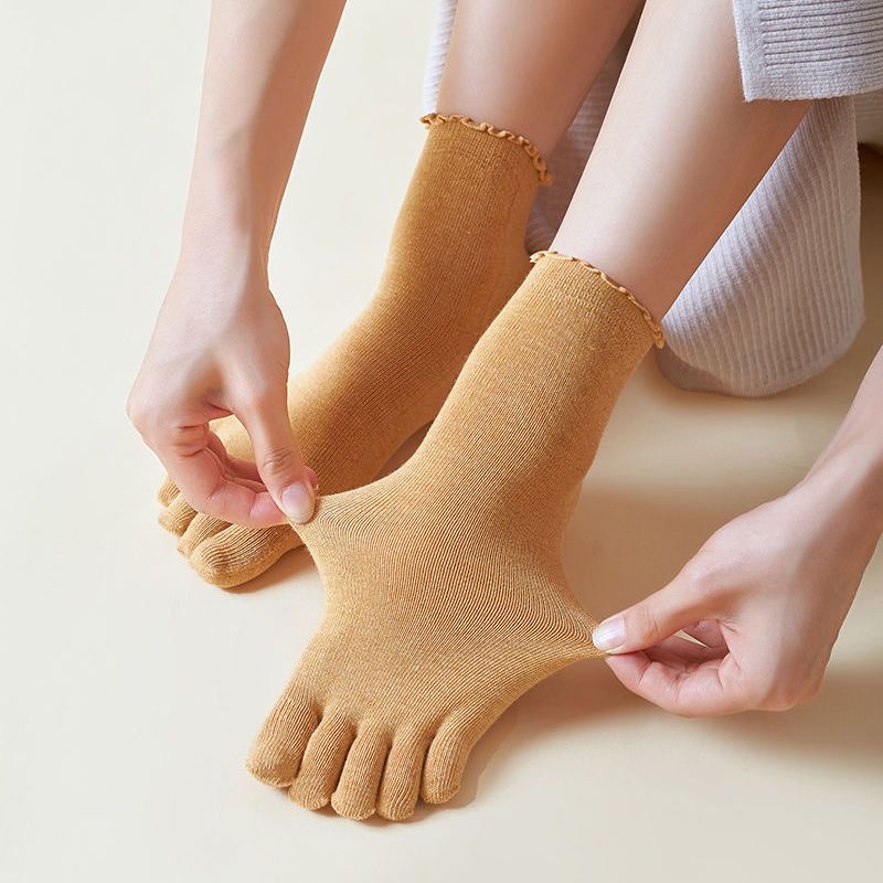 1/5 쌍 면 여성용 5개 손가락 양말 엣지 컬 패션  - Toe Sock Split 리뷰 및 가격