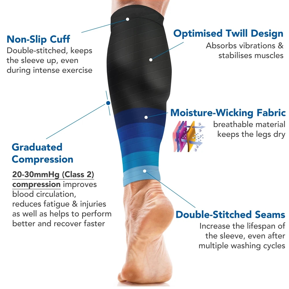 1쌍 종아리 압박 슬리브 20-30mmHg 여성 남성  - Compression Sleeve Calf 리뷰 및 가격