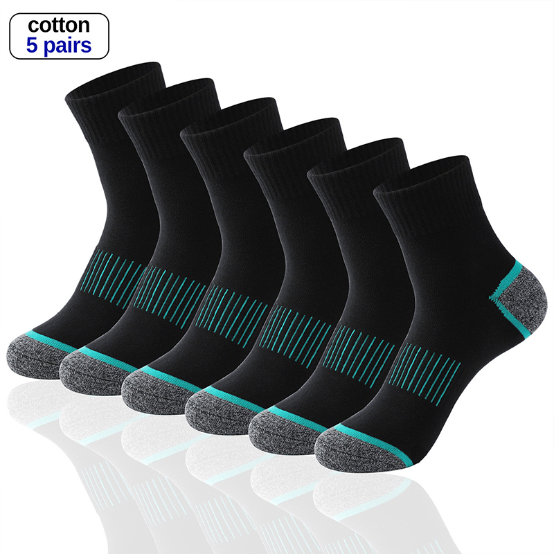 5 쌍 남성용 미드 튜브 스포츠 양말 봄 여름 통기성  - Athletic Sock Cushion 리뷰 및 가격