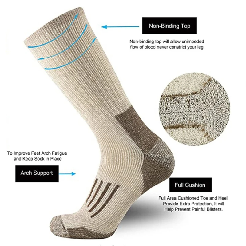 80% 양모 양말 두꺼운 따뜻한 하이킹 쿠션 승무원 양 - Wool Hiking Sock 리뷰 및 가격